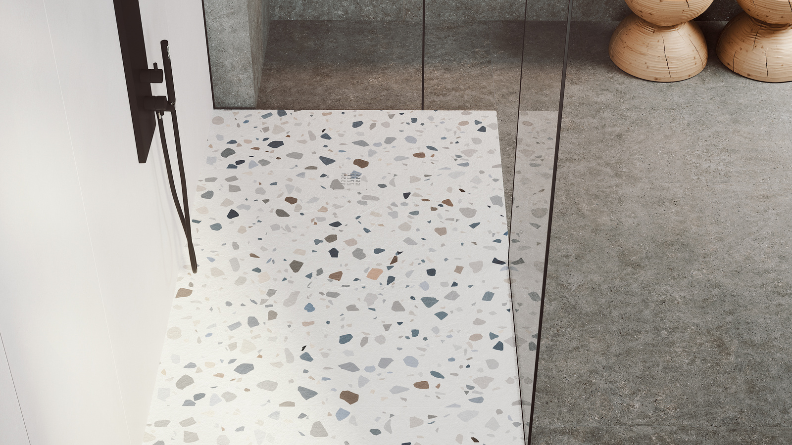 CREATE_SMART_TERRAZZO_ZENON Receveurs de douche - Antarès Carrelage