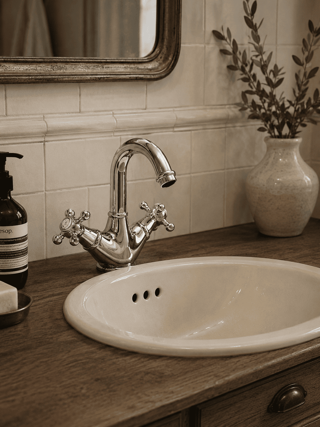 classique lavabo mélangeur 1866 chromé Robinetteries - Antarès Carrelage