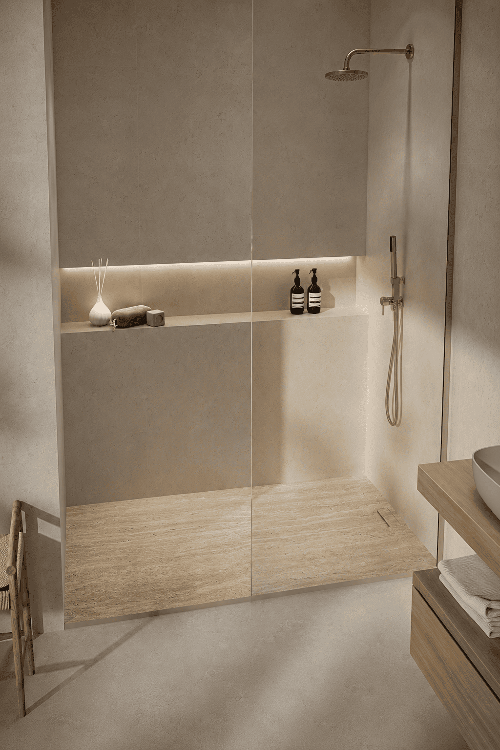 create minimal legno natural Receveurs de douche - Antarès Carrelage