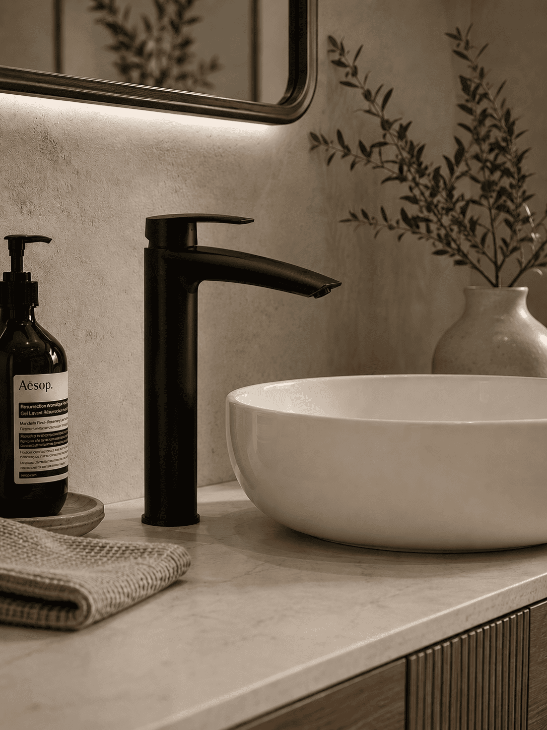 premier mitigeur lavabo haut metal black grb Robinetteries - Antarès Carrelage