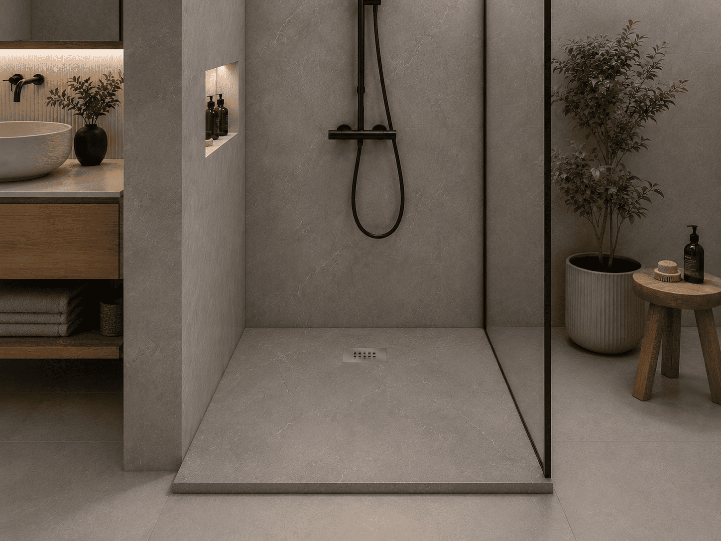 zen pietra grey Receveurs de douche - Antarès Carrelage